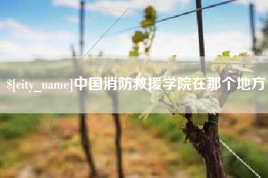 浮梁中国消防救援学院在那个地方
