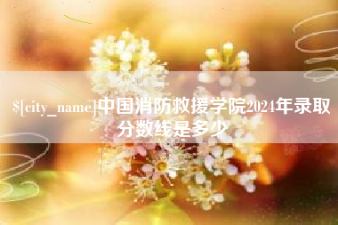 浮梁中国消防救援学院2024年录取分数线是多少
