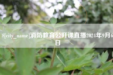 浮梁消防教育公开课直播2024年9月6日