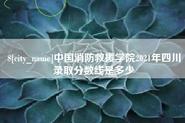 浮梁中国消防救援学院2021年四川录取分数线是多少