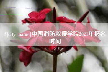 浮梁中国消防救援学院2021年报名时间