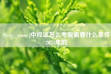 浮梁中控证怎么考取需要什么条件2024年的