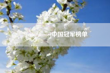 浮梁中国冠军榜单
