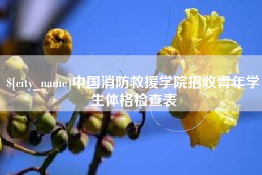 浮梁中国消防救援学院招收青年学生体格检查表